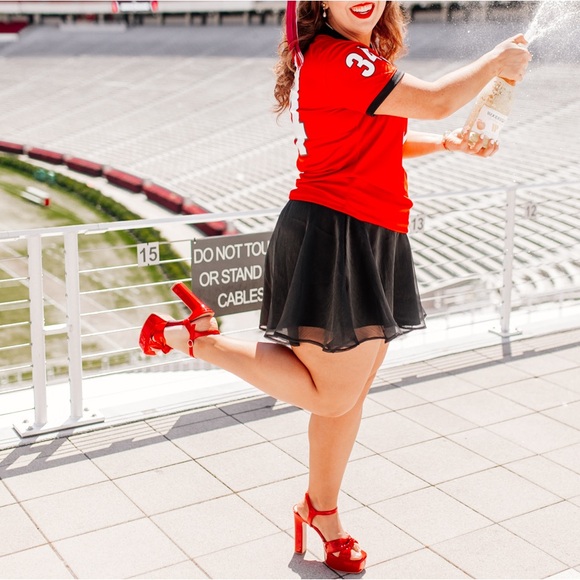 Red Platform Heels - Picture 3 of 3